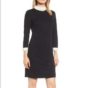 Karl Lagerfeld Faux Pearl-Embellished Sheath Dress Size 12